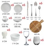 Casa si Gradina - Bucatarie si vesela - Vesela si tacamuri - Servicii de masa - Bucatarie la Nivel inalt cu Setul Alb Mat , pentru 6 persoane, 73 piese! - Infinity.ro