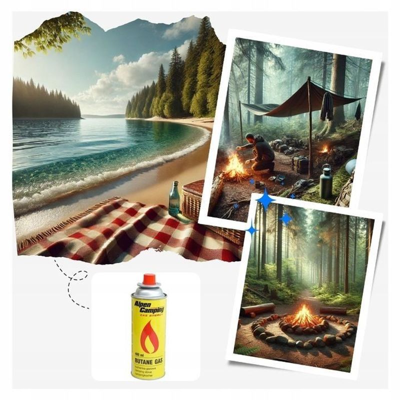 Sport si Outdoor - Camping - Bucatarie de camping - Arzatoare si accesorii - Kit aragaz turistic 2 in 1 si cartus de gaz 400ml, SilverTools - Infinity.ro