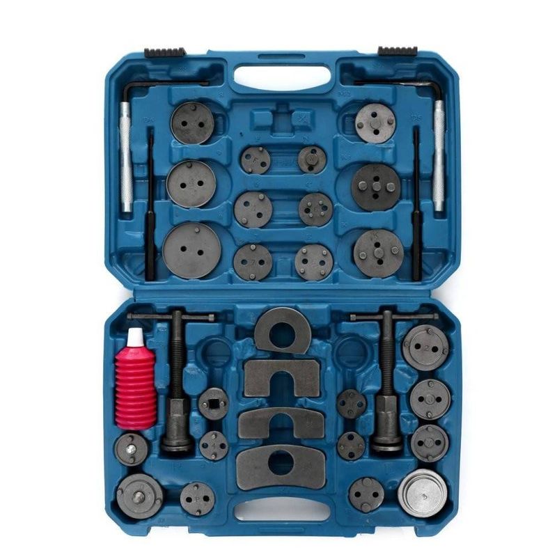Auto si Moto - Reparatii si depanare - Scule auto - Scule si truse auto - Set 35 buc Presa etrier universala pentru repararea pistoanelor de frana + valiza, TA1373 - Infinity.ro