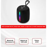TV, Audio-Video si Foto - Portabile audio - Boxe portabile - Boxa Portabila Bluetooth MADGENIX, Putere 20W, Acumulator 1200mAh, Wireless, Radio FM, Slot Card TF, USB, Reincarcabila, Negru - Infinity.ro