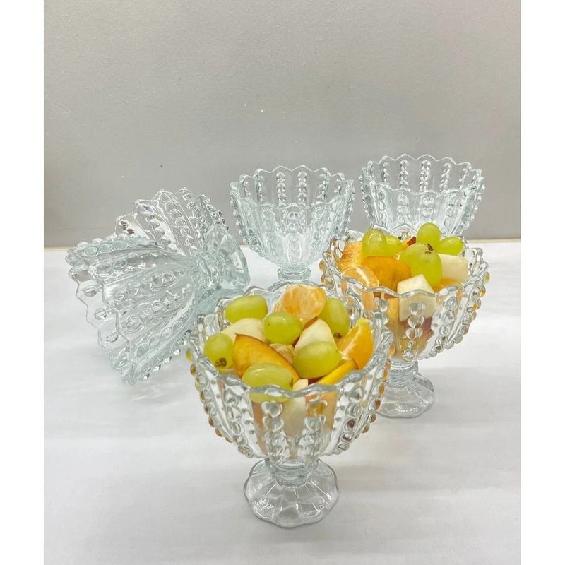 Casa si Gradina - Bucatarie si vesela - Vesela si tacamuri - Vesela desert - Cupe de Sticla pentru Inghetata MADGENIX, Set 6 Bucati, 200 ml, Design Elegant cu Picior, Ideale pentru Desert, Budinca sau Fructe - Infinity.ro