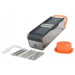 Casa si Gradina - Bucatarie si vesela - Ustensile bucatarie - Feliatoare si taietoare manuale - Set Razatoare Multifunctionala MADGENIX 4 Lame Interschimbabile, Recipient 27x10.5x9.5 cm, Ideal pentru Bucatarie - Infinity.ro