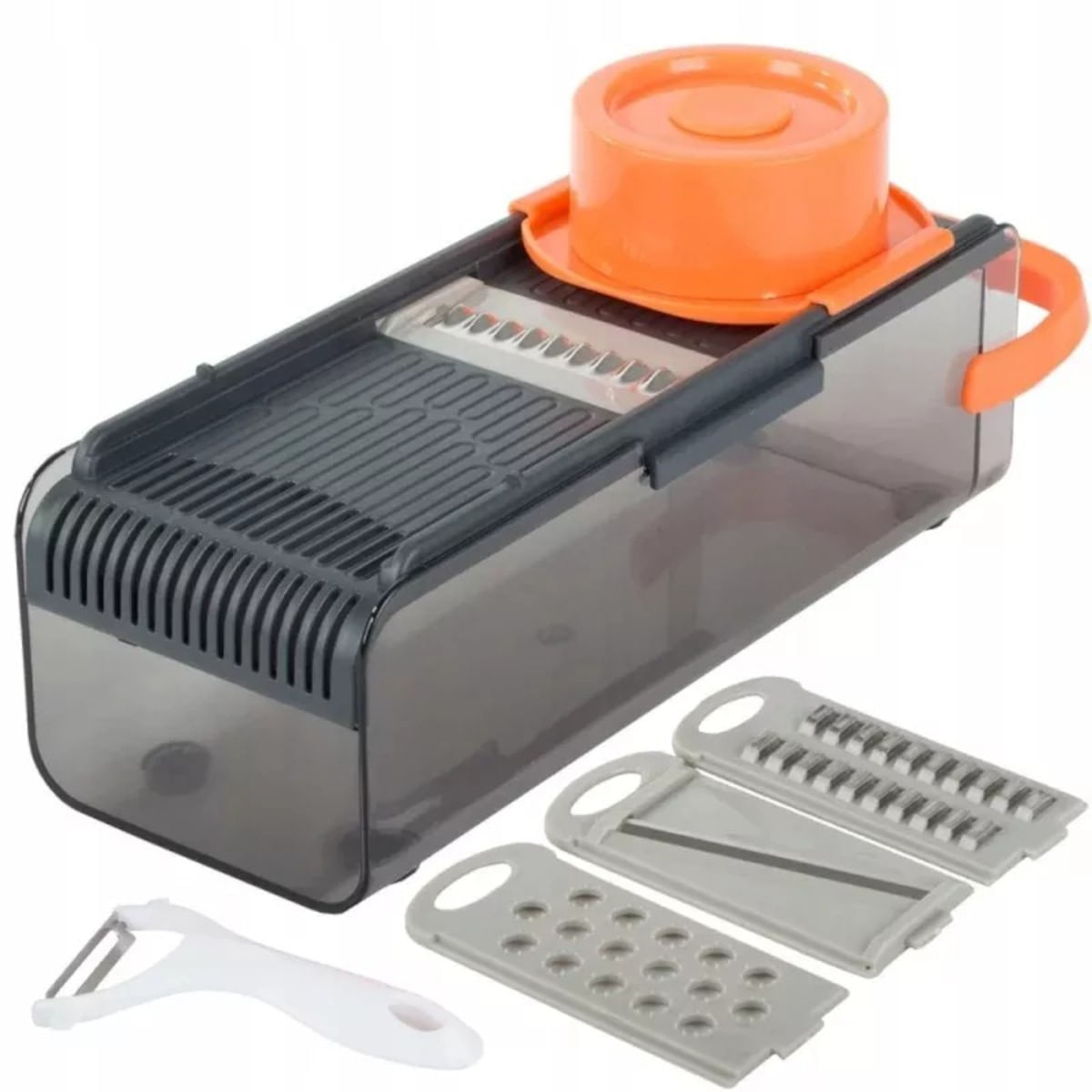 Set Razatoare Multifunctionala MADGENIX 4 Lame Interschimbabile, Recipient 27x10.5x9.5 cm, Ideal pentru Bucatarie