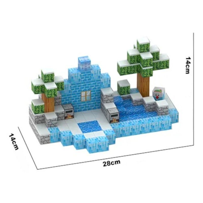 Jucarii, Copii si Bebe - Jucarii si jocuri - Seturi de constructie si cuburi - Seturi de constructie - Joc de Constructie Magnetica MADGENIX, 144 Cuburi din Lemn, Set Educativ STEM, 8 Culori, Joc Creativ DIY, Dezvoltare Motrica, 14x28x14 cm - Infinity.ro