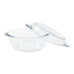 Casa si Gradina - Bucatarie si vesela - Vase pentru gatit - Vase termorezistente - Vas Termorezistent Rotund cu Capac MADGENIX 1,45L Sticla Transparenta pentru Cuptor si Depozitare - Infinity.ro