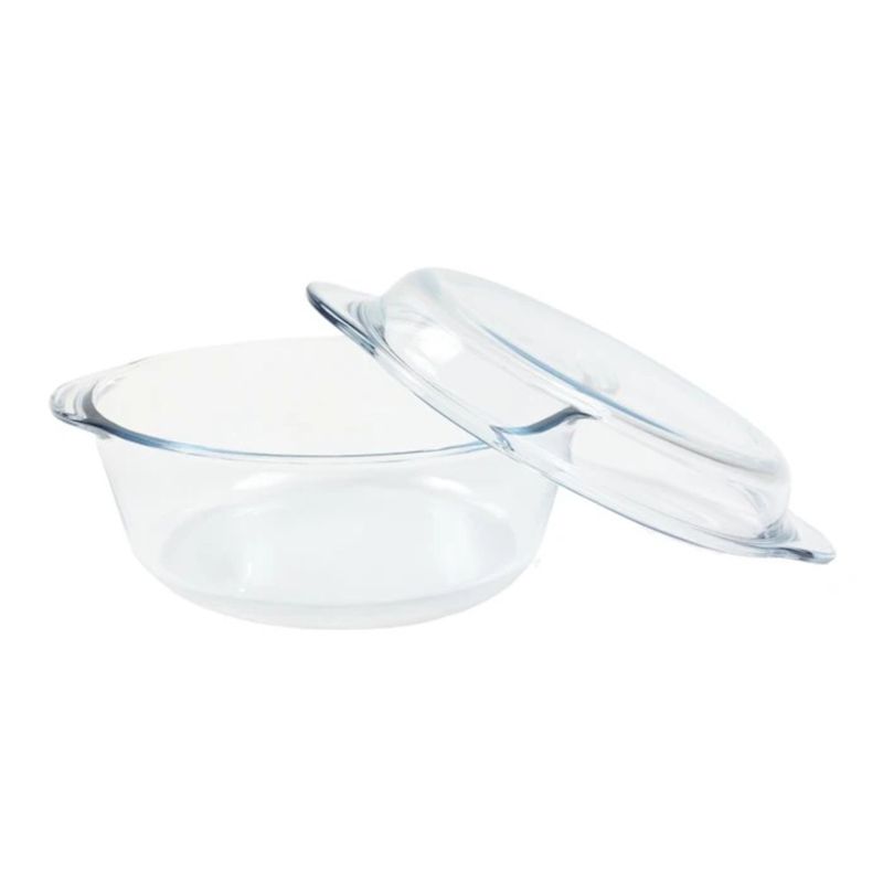 Casa si Gradina - Bucatarie si vesela - Vase pentru gatit - Vase termorezistente - Vas Termorezistent Rotund cu Capac MADGENIX 1,45L Sticla Transparenta pentru Cuptor si Depozitare - Infinity.ro