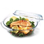 Casa si Gradina - Bucatarie si vesela - Vase pentru gatit - Vase termorezistente - Vas Termorezistent Rotund cu Capac MADGENIX 1,45L Sticla Transparenta pentru Cuptor si Depozitare - Infinity.ro