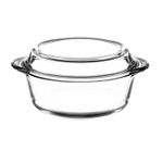 Casa si Gradina - Bucatarie si vesela - Vase pentru gatit - Vase termorezistente - Vas Termorezistent Rotund cu Capac MADGENIX 0.84L Sticla Transparenta pentru Cuptor si Depozitare - Infinity.ro