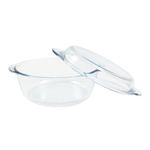 Casa si Gradina - Bucatarie si vesela - Vase pentru gatit - Vase termorezistente - Vas Termorezistent Rotund cu Capac MADGENIX 0.84L Sticla Transparenta pentru Cuptor si Depozitare - Infinity.ro