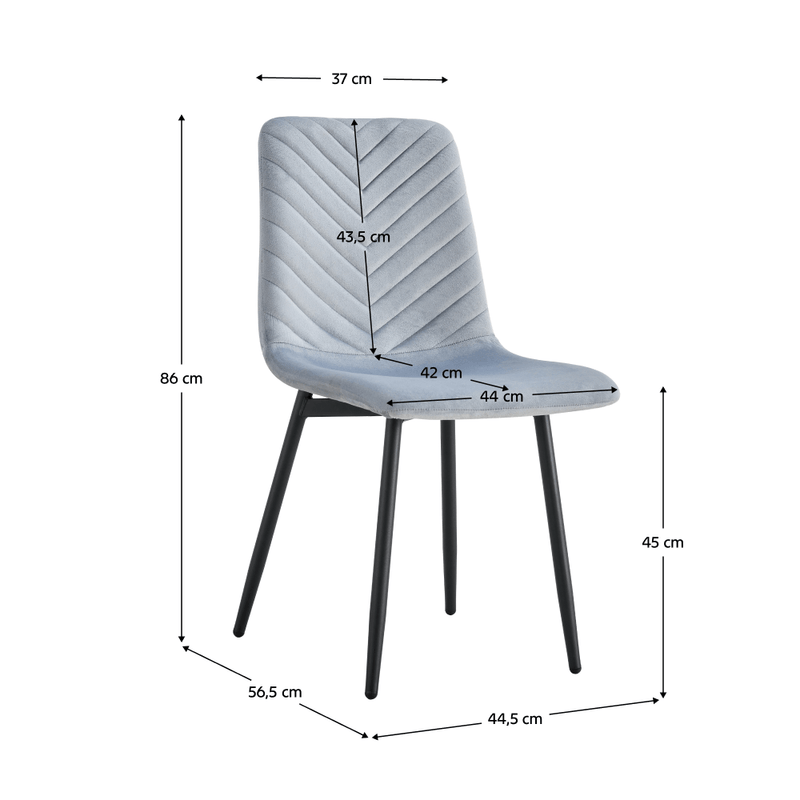 Casa si Gradina - Mobilier - Scaune si fotolii - Scaune - Scaun, material Velvet gri / negru, RAMITA TIP 2 - Infinity.ro