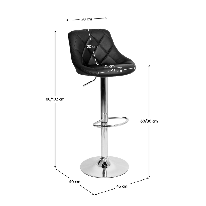 Casa si Gradina - Mobilier - Scaune si fotolii - Scaune - Scaun de bar, piele ecologica neagra/crom, MARID NEW - Infinity.ro