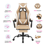Casa si Gradina - Mobilier - Scaune si fotolii - Fotolii - Fotoliu birou/gaming, negru/alb/bej, OZGE 2 NEW - Infinity.ro