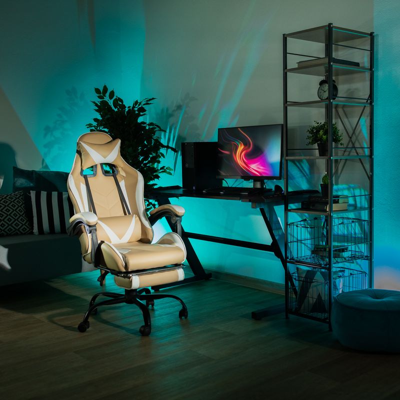 Casa si Gradina - Mobilier - Scaune si fotolii - Fotolii - Fotoliu birou/gaming, negru/alb/bej, OZGE 2 NEW - Infinity.ro