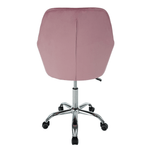 Casa si Gradina - Mobilier - Scaune si fotolii - Scaune - Scaun de birou, tesatura de catifea roz / crom, KLIAN - Infinity.ro
