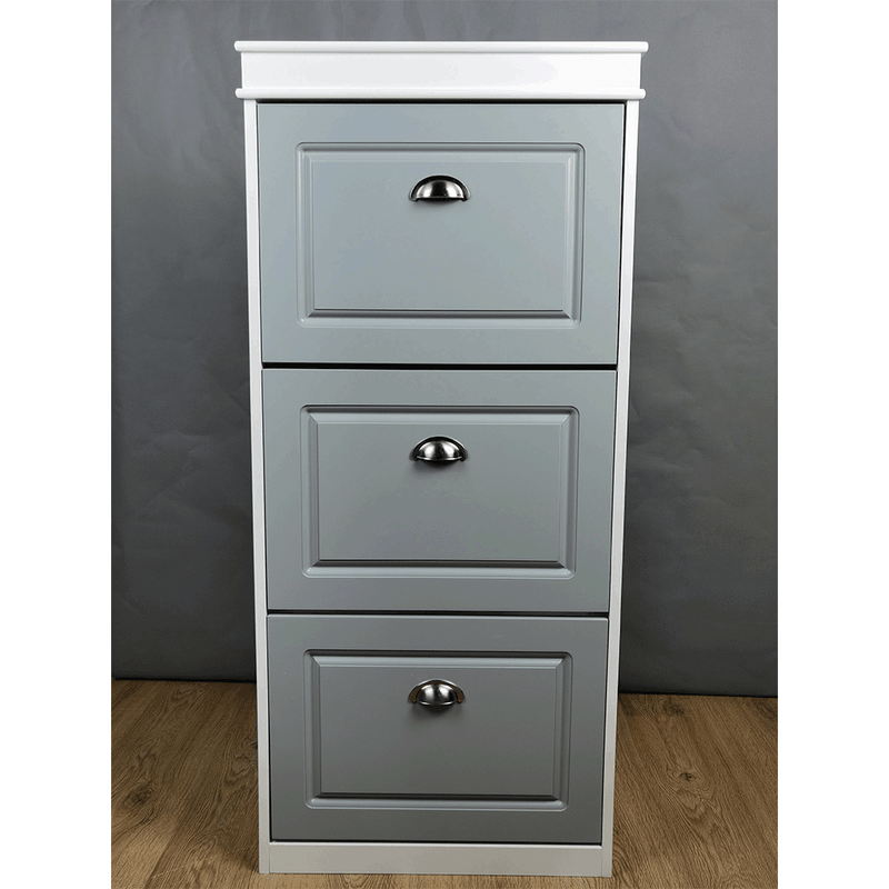 Casa si Gradina - Mobilier - Dulapuri si sifoniere - Dulapuri pantofi - Pantofar, 3 compartimente, gri/alb, SEBER TYP 2 - Infinity.ro