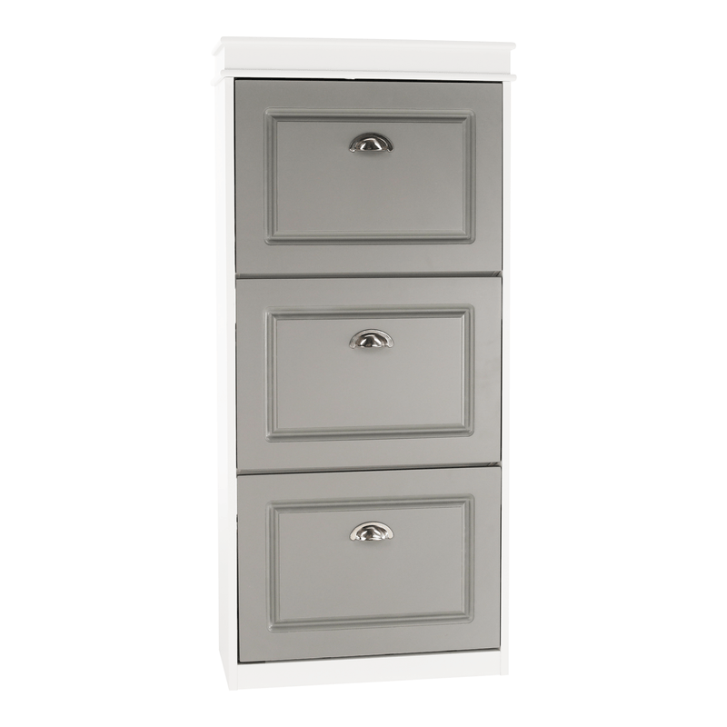 Casa si Gradina - Mobilier - Dulapuri si sifoniere - Dulapuri pantofi - Pantofar, 3 compartimente, gri/alb, SEBER TYP 2 - Infinity.ro