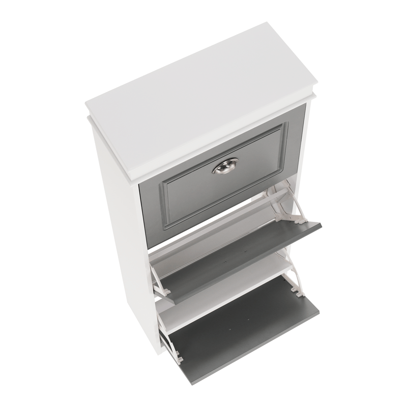 Casa si Gradina - Mobilier - Dulapuri si sifoniere - Dulapuri pantofi - Pantofar, 3 compartimente, gri/alb, SEBER TYP 2 - Infinity.ro