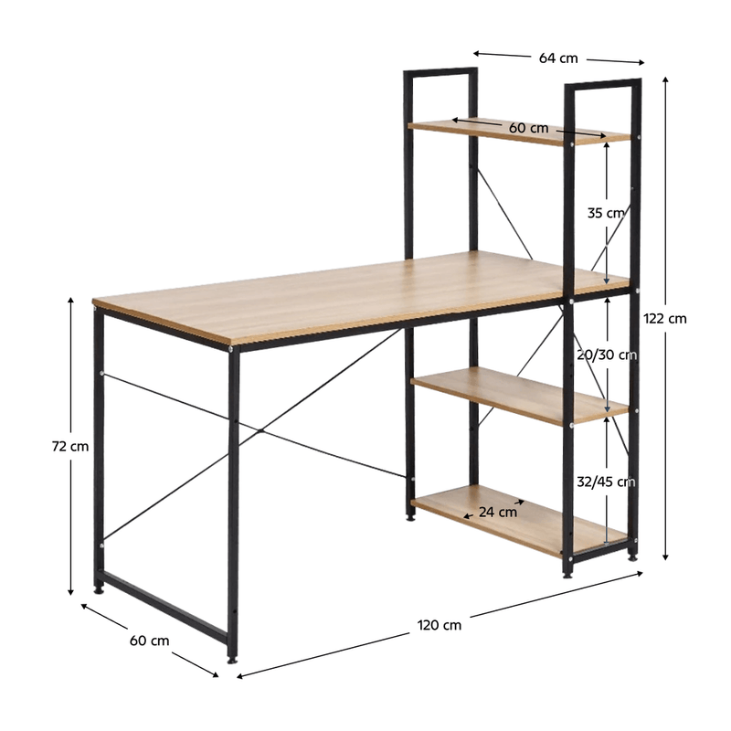 Casa si Gradina - Mobilier - Mese si birouri - Birouri - Birou PC, stejar / negru, VEINA - Infinity.ro