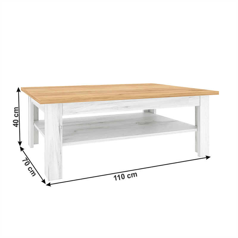 Casa si Gradina - Mobilier - Mese si birouri - Masute de cafea - Masuta de cafea T2, stejar craft auriu / stejar craft alb, SUDBURY - Infinity.ro