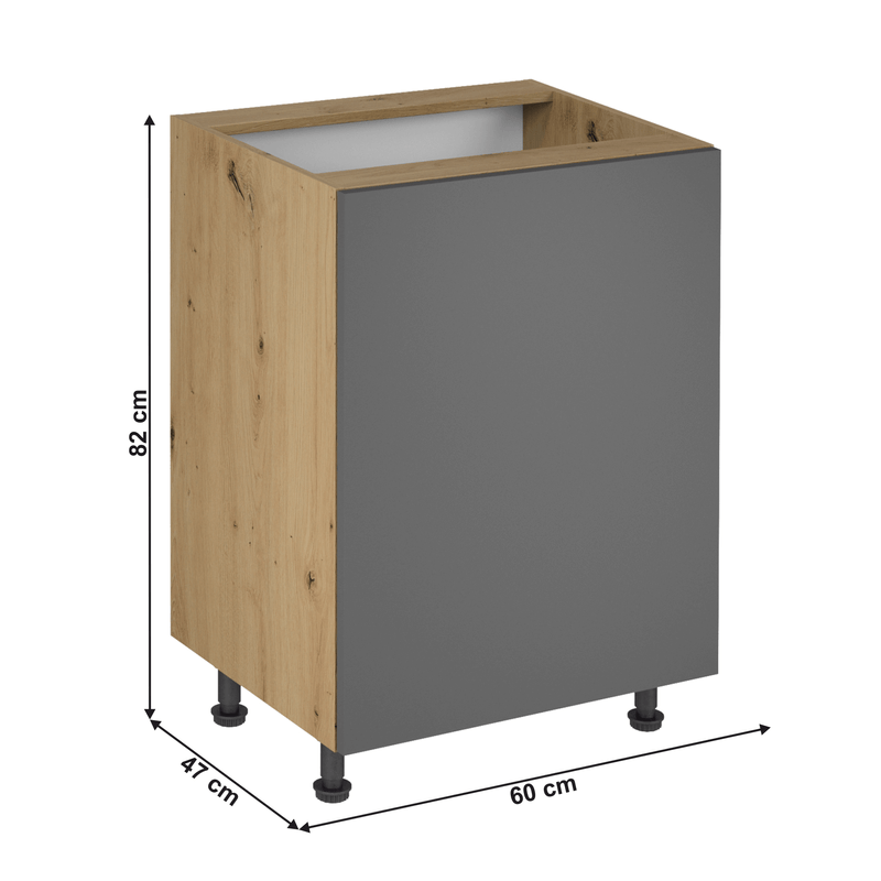 Casa si Gradina - Mobilier - Dulapuri si sifoniere - Dulapuri - Dulap de jos, stejar artizanal / gri mat, universal, LANGEN D60 - Infinity.ro