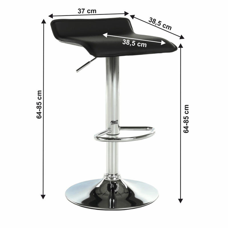 Casa si Gradina - Mobilier - Scaune si fotolii - Scaune - Scaun de bar, piele eco neagra/crom, LARIA NEW - Infinity.ro