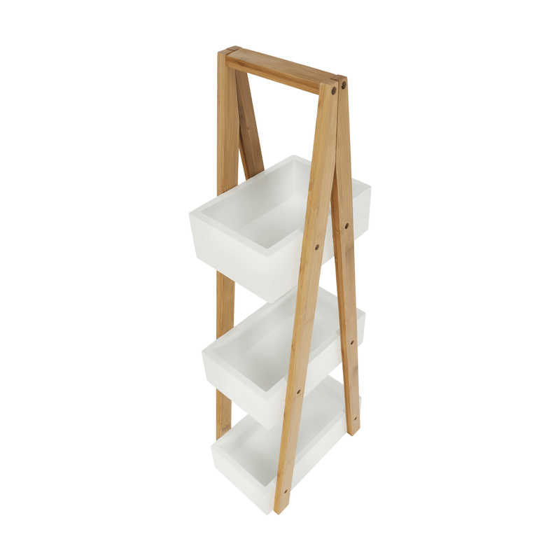 Casa si Gradina - Mobilier - Biblioteci si rafturi - Rafturi - Raft, bambus/alb, VEGO - Infinity.ro