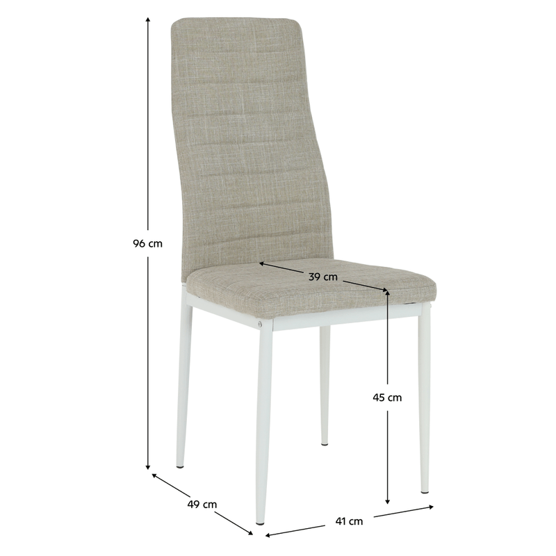 Casa si Gradina - Mobilier - Scaune si fotolii - Scaune - Scaun, textil bej/metal alb, COLETA NOVA - Infinity.ro