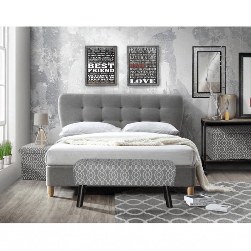 Casa si Gradina - Mobilier - Scaune si fotolii - Tabureti - Taburet pliabil, material gri/model alb, MARLO - Infinity.ro