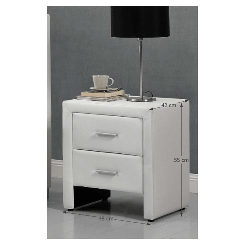 Casa si Gradina - Mobilier - Comode si corpuri - Noptiere - Noptiera, piele eco, alb, CASTEL - Infinity.ro