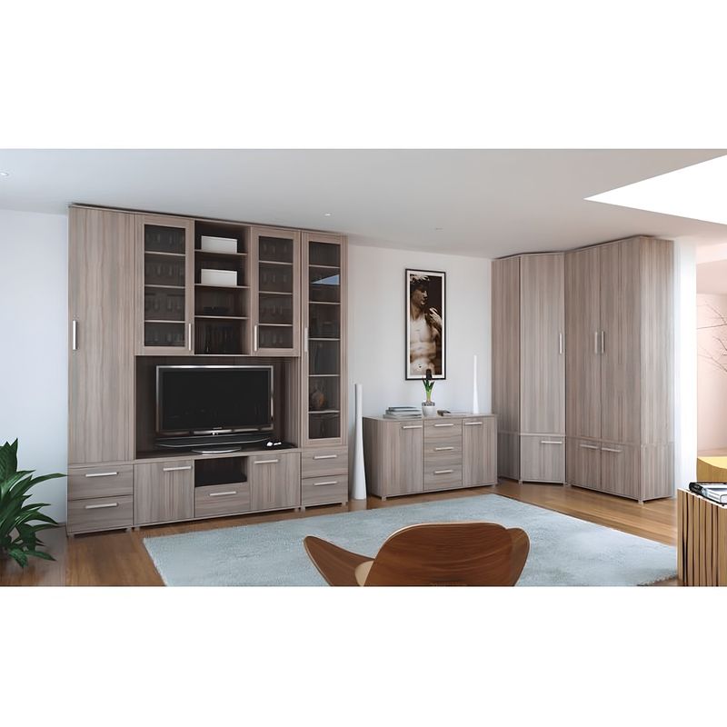 Casa si Gradina - Mobilier - Biblioteci si rafturi - Etajere - Etajera joasa, DTD laminat, stejar sonoma, DUNAJ  TIPUL12 - Infinity.ro