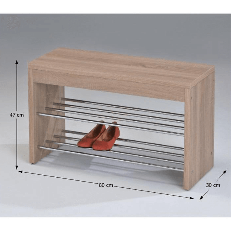 Casa si Gradina - Mobilier - Dulapuri si sifoniere - Dulapuri pantofi - Lavita cu dulap pentru incaltaminte, stejar sonoma/crom, LusiA - Infinity.ro