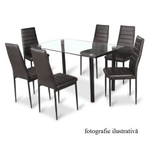 Casa si Gradina - Mobilier - Scaune si fotolii - Scaune - Scaun, piele eco bej/metal gri, COLETA NOVA - Infinity.ro