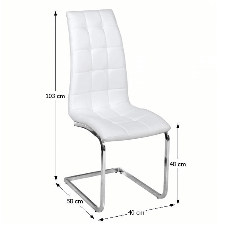 Casa si Gradina - Mobilier - Scaune si fotolii - Scaune - Scaun de bucatarie, piele eco alba/crom, DULCIA - Infinity.ro