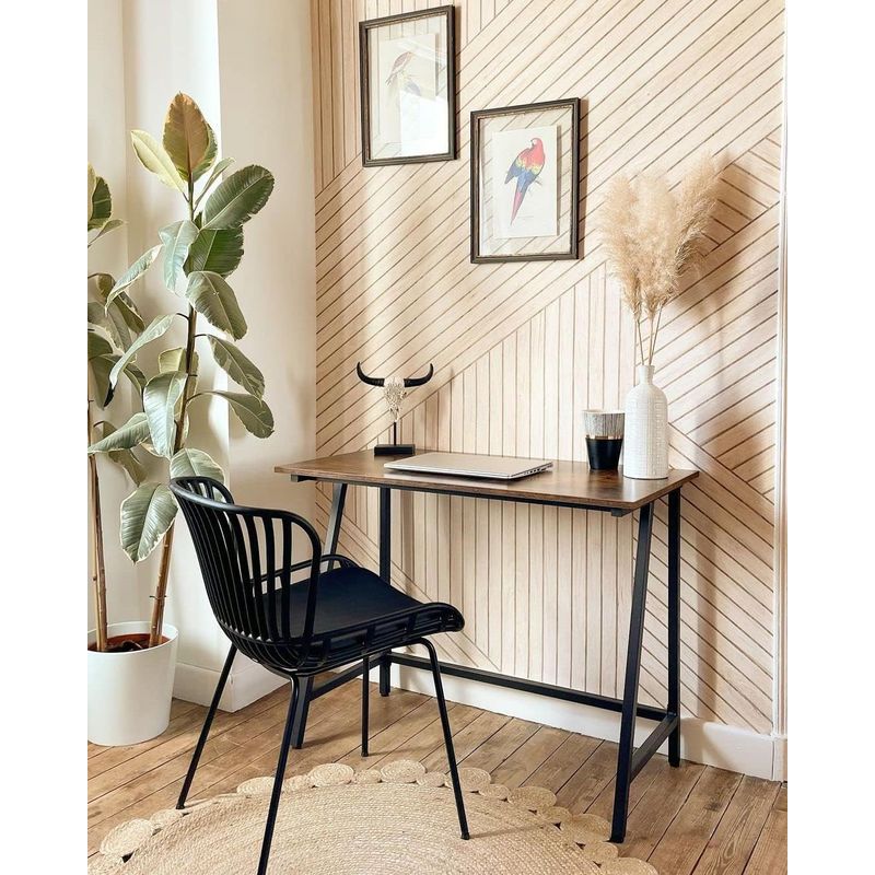 Casa si Gradina - Mobilier - Mese si birouri - Birouri - Birou cu cadru metalic, stil industrial, 100x50x75 cm, maro rustic - Infinity.ro