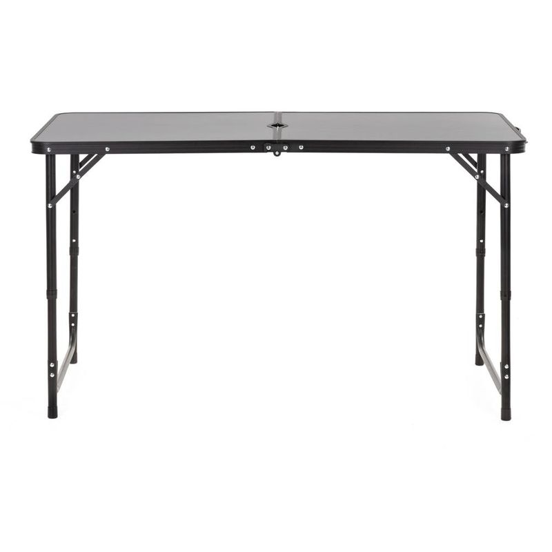 Sport si Outdoor - Camping - Mobilier pentru camping - Mese camping - Set masa pliabila de camping cu 4 scaune, inaltime reglabila, aluminiu si MDF, 120x60x71 cm, negru - Infinity.ro
