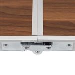 Sport si Outdoor - Camping - Mobilier pentru camping - Mese camping - Set masa pliabila de camping cu 4 scaune, inaltime reglabila, aluminiu si MDF, 120x60x71 cm, maro si argintiu - Infinity.ro