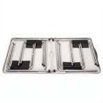 Sport si Outdoor - Camping - Mobilier pentru camping - Mese camping - Set masa pliabila de camping cu 4 scaune, inaltime reglabila, aluminiu si MDF, 120x60x71 cm, maro si argintiu - Infinity.ro
