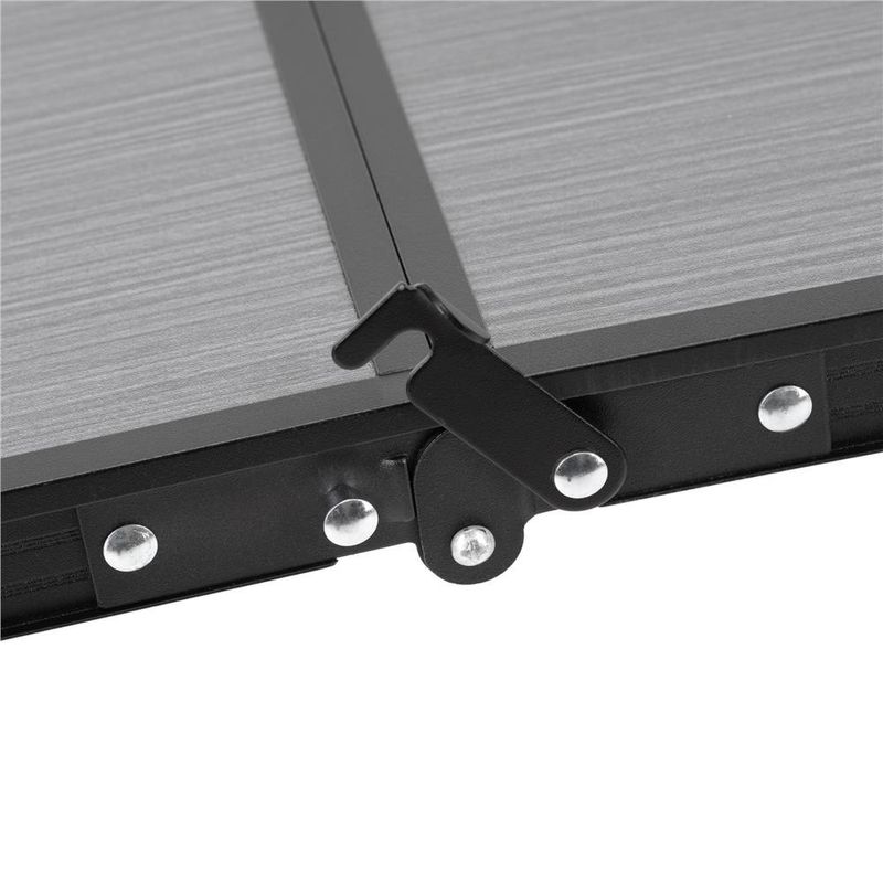 Sport si Outdoor - Camping - Mobilier pentru camping - Mese camping - Set masa pliabila de camping cu 4 scaune, inaltime reglabila, aluminiu si MDF, 120x60x71 cm, negru - Infinity.ro