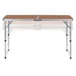 Sport si Outdoor - Camping - Mobilier pentru camping - Mese camping - Set masa pliabila de camping cu 4 scaune, inaltime reglabila, aluminiu si MDF, 120x60x71 cm, maro si argintiu - Infinity.ro
