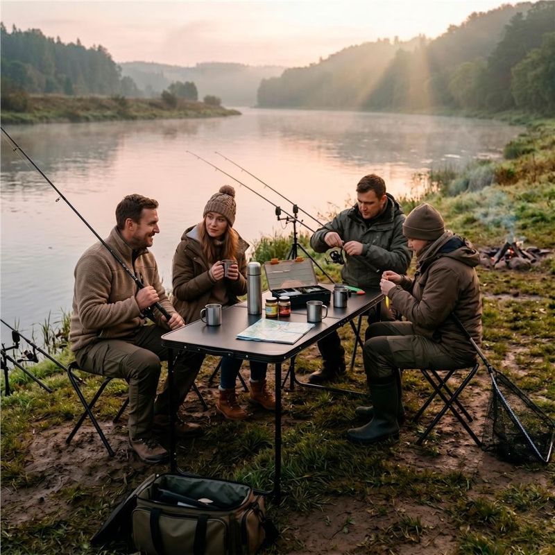 Sport si Outdoor - Camping - Mobilier pentru camping - Mese camping - Set masa pliabila de camping cu 4 scaune, inaltime reglabila, aluminiu si MDF, 120x60x71 cm, negru - Infinity.ro