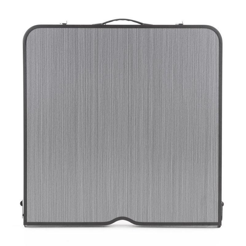 Sport si Outdoor - Camping - Mobilier pentru camping - Mese camping - Masa pliabila pentru camping cu suport umbrela, reglabila pe inaltime, aluminiu si MDF, 120x60x71 cm, negru si gri - Infinity.ro
