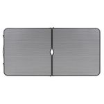 Sport si Outdoor - Camping - Mobilier pentru camping - Mese camping - Masa pliabila pentru camping cu suport umbrela, reglabila pe inaltime, aluminiu si MDF, 120x60x71 cm, negru si gri - Infinity.ro