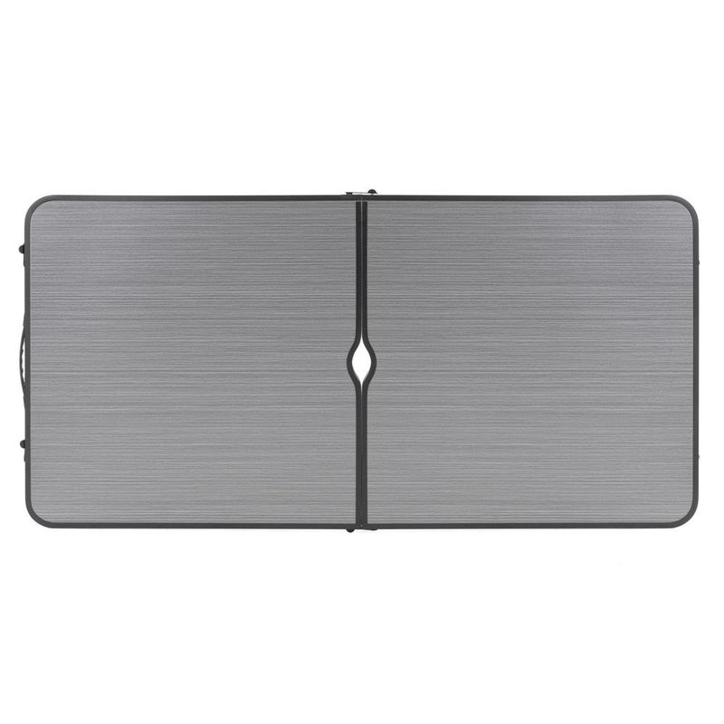 Sport si Outdoor - Camping - Mobilier pentru camping - Mese camping - Masa pliabila pentru camping cu suport umbrela, reglabila pe inaltime, aluminiu si MDF, 120x60x71 cm, negru si gri - Infinity.ro