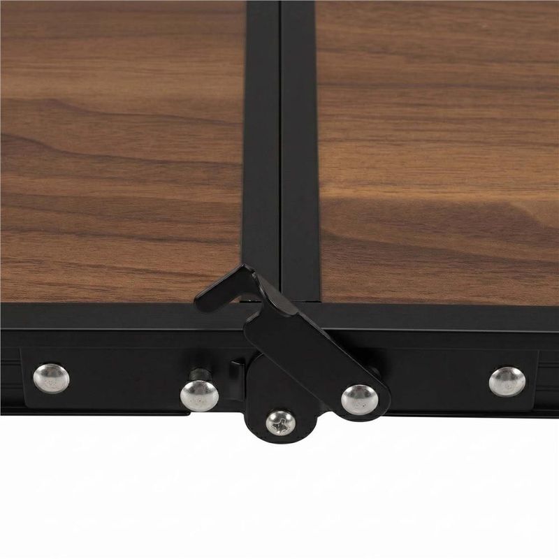 Sport si Outdoor - Camping - Mobilier pentru camping - Mese camping - Set masa pliabila de camping cu 4 scaune, inaltime reglabila, aluminiu si MDF, 120x60x71 cm, maro si negru - Infinity.ro