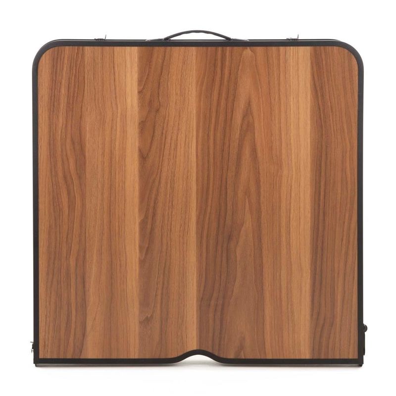 Sport si Outdoor - Camping - Mobilier pentru camping - Mese camping - Set masa pliabila de camping cu 4 scaune, inaltime reglabila, aluminiu si MDF, 120x60x71 cm, maro si negru - Infinity.ro