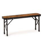 Sport si Outdoor - Camping - Mobilier pentru camping - Mese camping - Set masa pliabila cu 2 banci pentru camping, reglabila pe inaltime, MDF si aluminiu, 90x60x70 cm, maro si negru - Infinity.ro