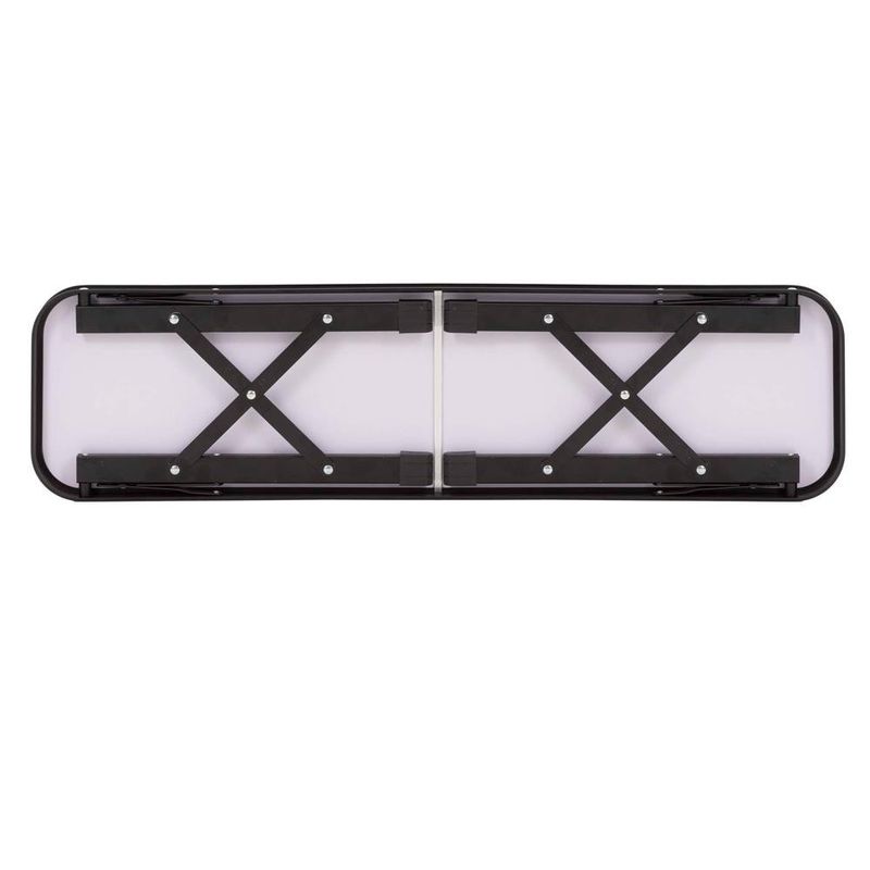 Sport si Outdoor - Camping - Mobilier pentru camping - Mese camping - Set masa pliabila cu 2 banci pentru camping, reglabila pe inaltime, MDF si aluminiu, 90x60x70 cm, maro si negru - Infinity.ro