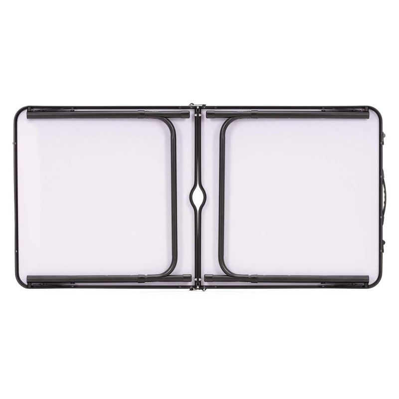 Sport si Outdoor - Camping - Mobilier pentru camping - Mese camping - Set masa pliabila de camping cu 4 scaune, inaltime reglabila, aluminiu si MDF, 120x60x71 cm, maro si negru - Infinity.ro
