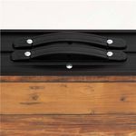 Sport si Outdoor - Camping - Mobilier pentru camping - Mese camping - Set masa pliabila cu 2 banci pentru camping, reglabila pe inaltime, MDF si aluminiu, 90x60x70 cm, maro si negru - Infinity.ro