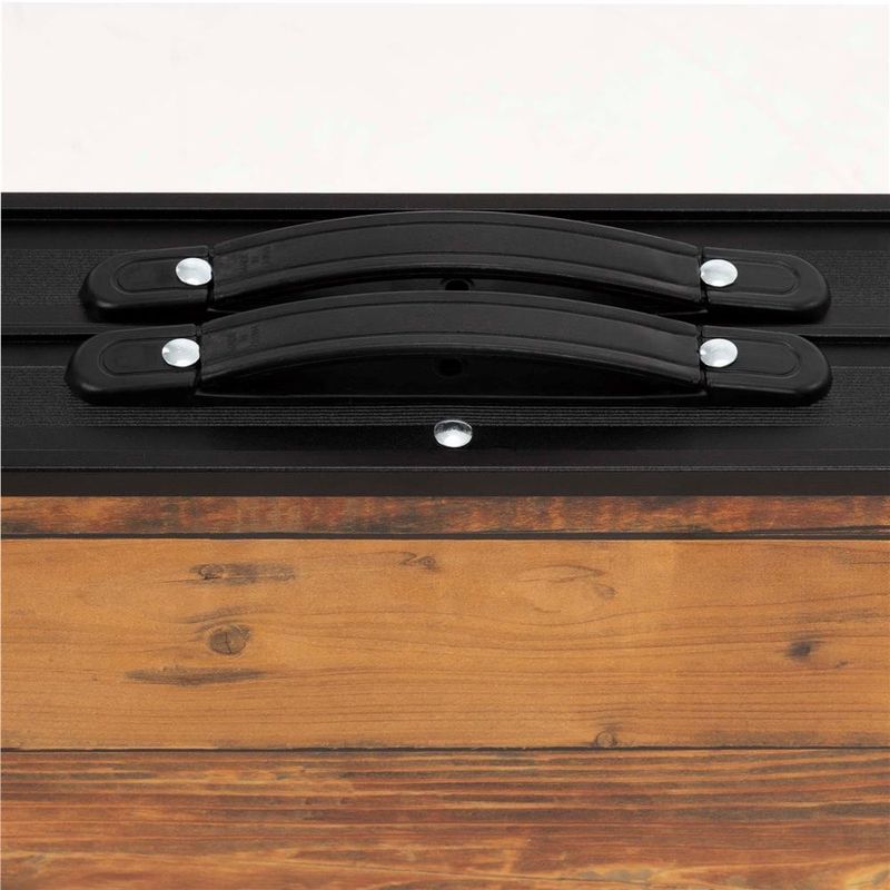 Sport si Outdoor - Camping - Mobilier pentru camping - Mese camping - Set masa pliabila cu 2 banci pentru camping, reglabila pe inaltime, MDF si aluminiu, 90x60x70 cm, maro si negru - Infinity.ro